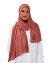 Signature Modal Diamonds Long-Scarf - Terracotta Clay