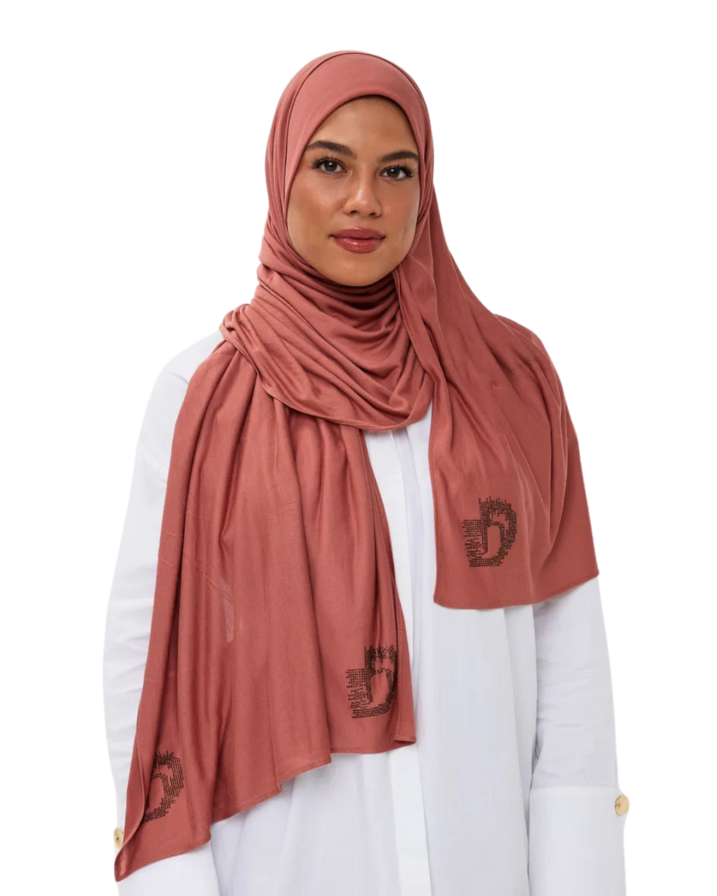 Signature Modal Diamonds Long-Scarf - Terracotta Clay