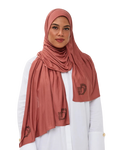 Signature Modal Diamonds Long-Scarf - Terracotta Clay