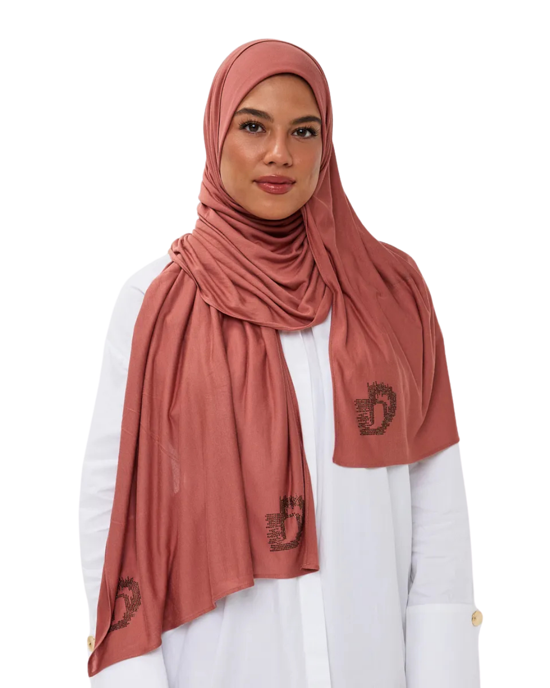 Signature Diamonds Long-Scarf - Terracotta Clay