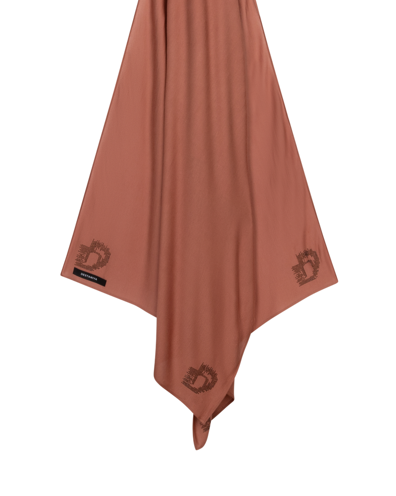 Signature Modal Diamonds Long-Scarf - Terracotta Clay