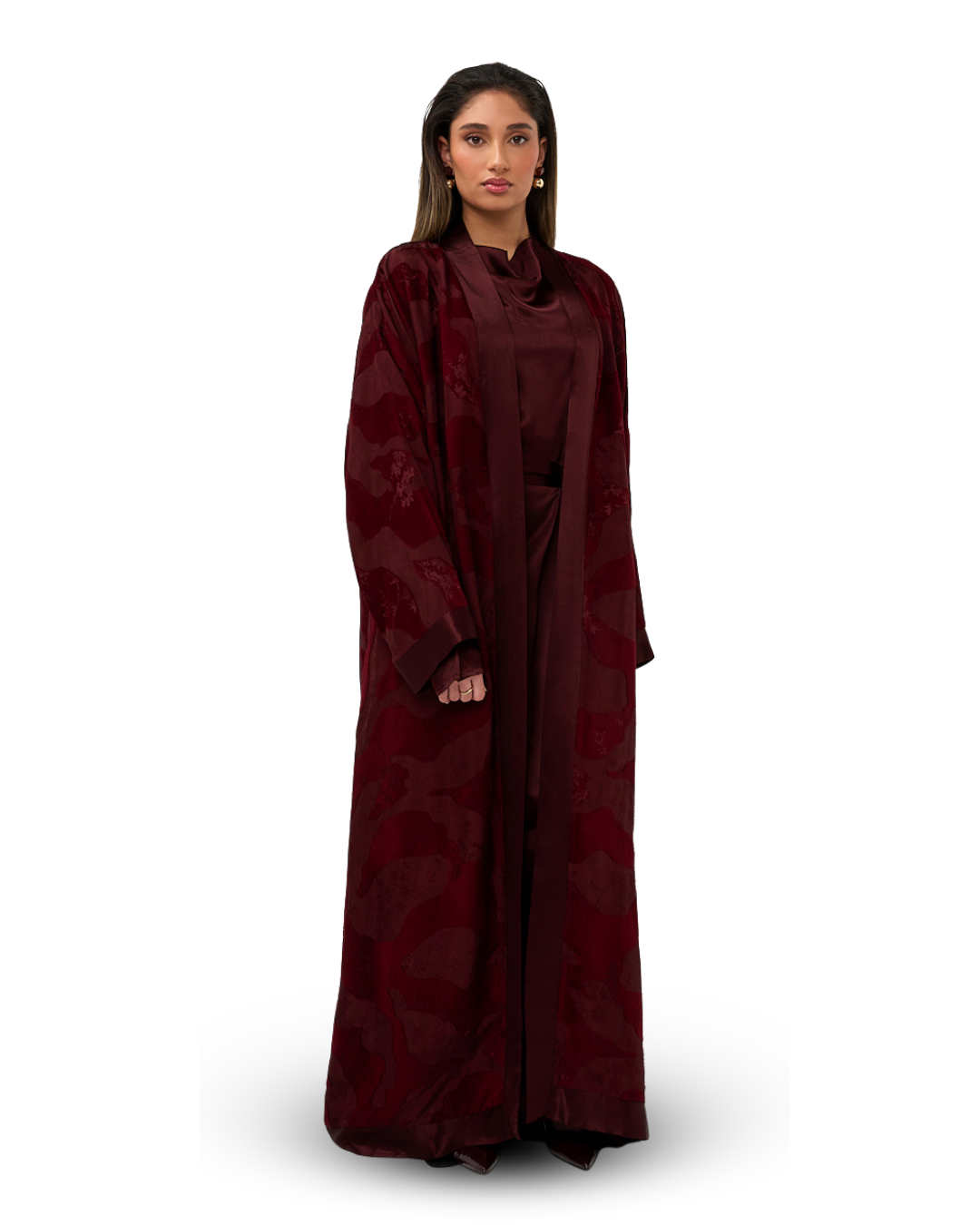 Signature Jaquard Kimono - Deep Burgundy