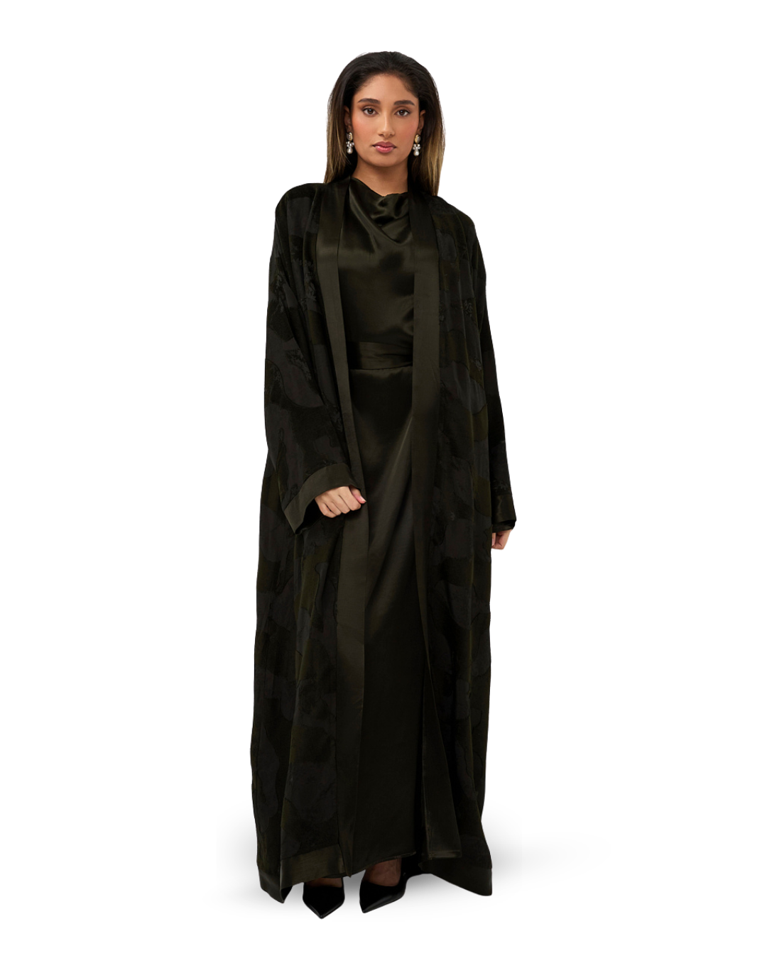 Signature Jaquard Kimono - Emerald Green