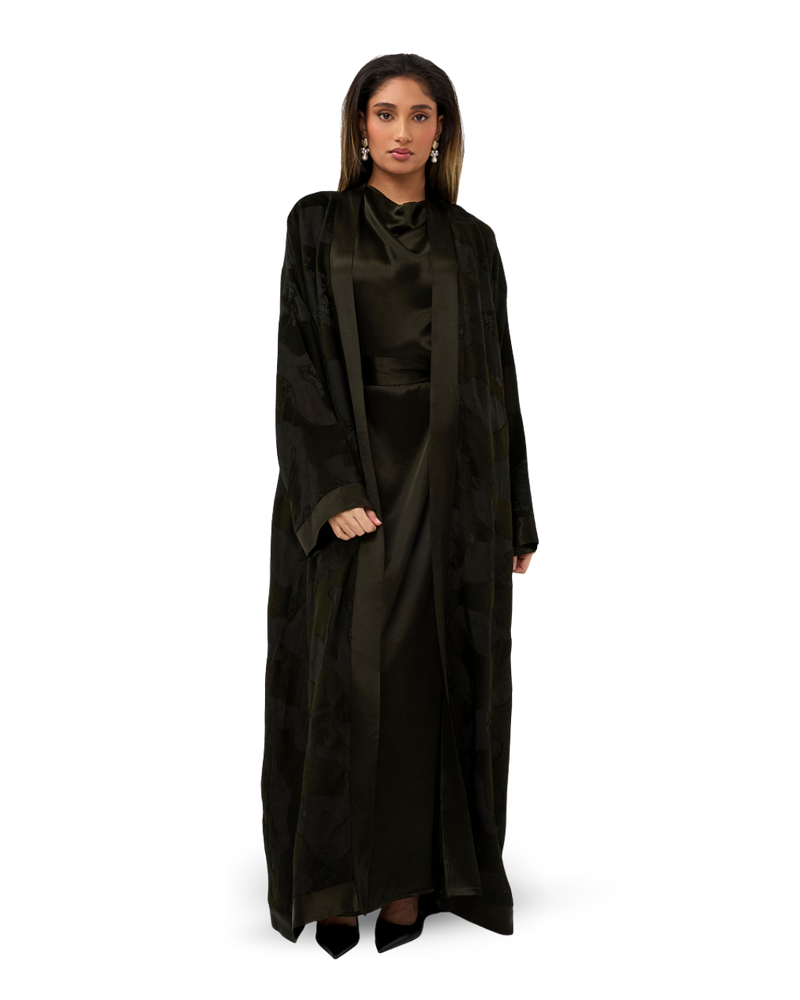 Signature Jaquard Kimono - Emerald Green