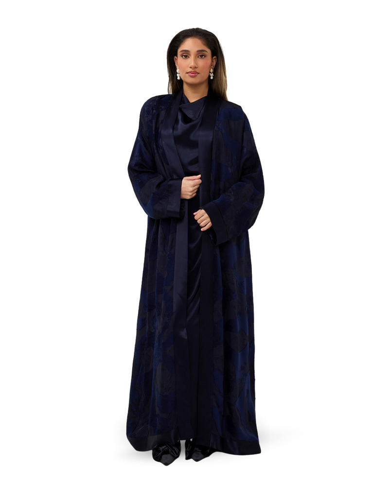 Signature Jaquard Kimono - Royal Blue