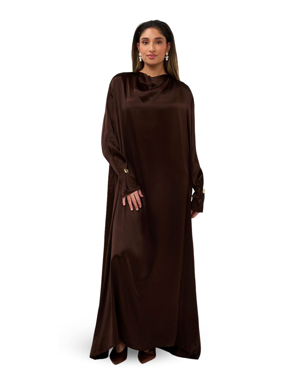 Signature Satin Dress - Chocolate Brown Destaniya Signature Satin Dress - Chocolate Brown Destaniya