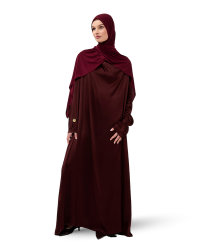 Signature Satin Dress - Deep Burgundy