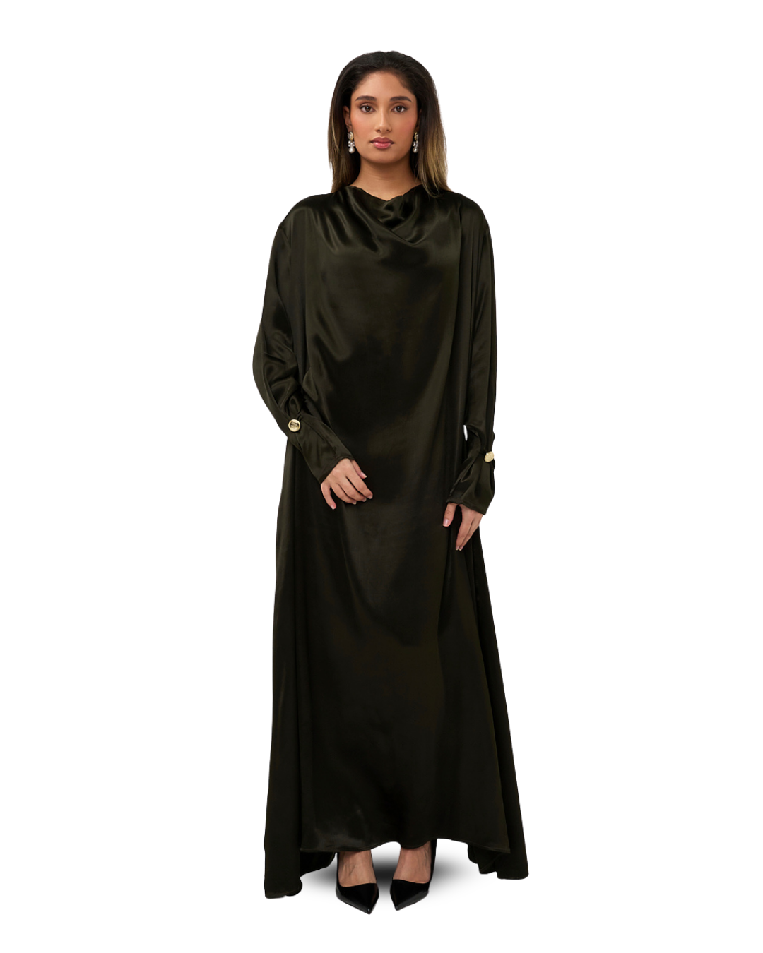 Signature Satin Dress - Emerald Green