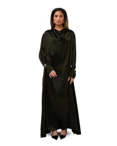 Signature Satin Dress - Emerald Green