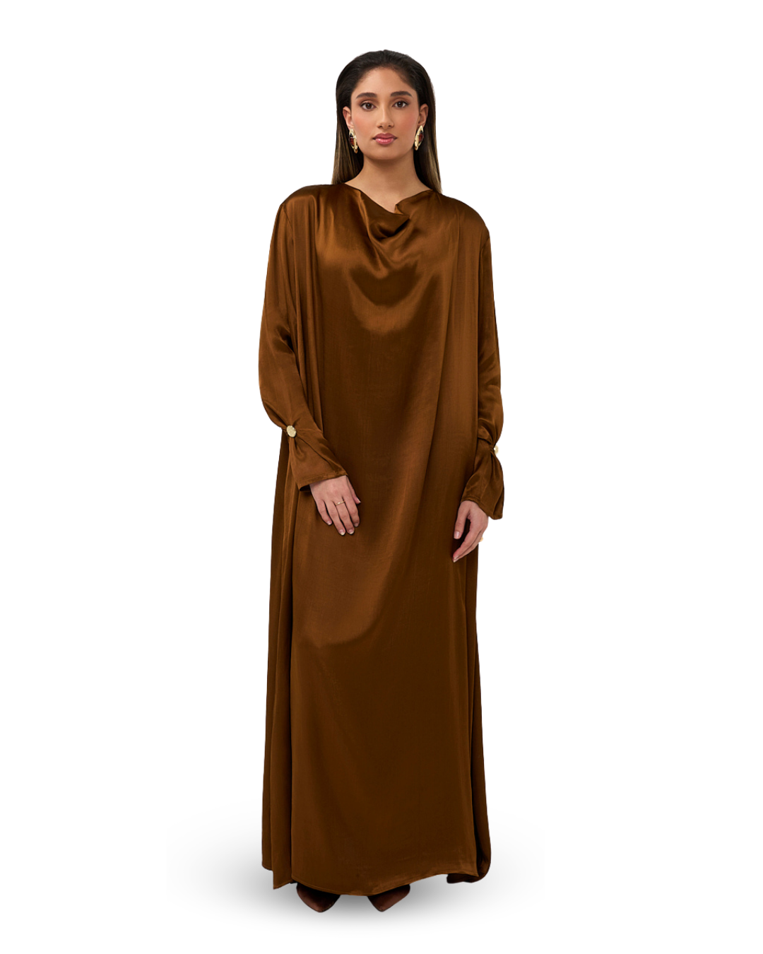 Signature Satin Dress - Golden Amber