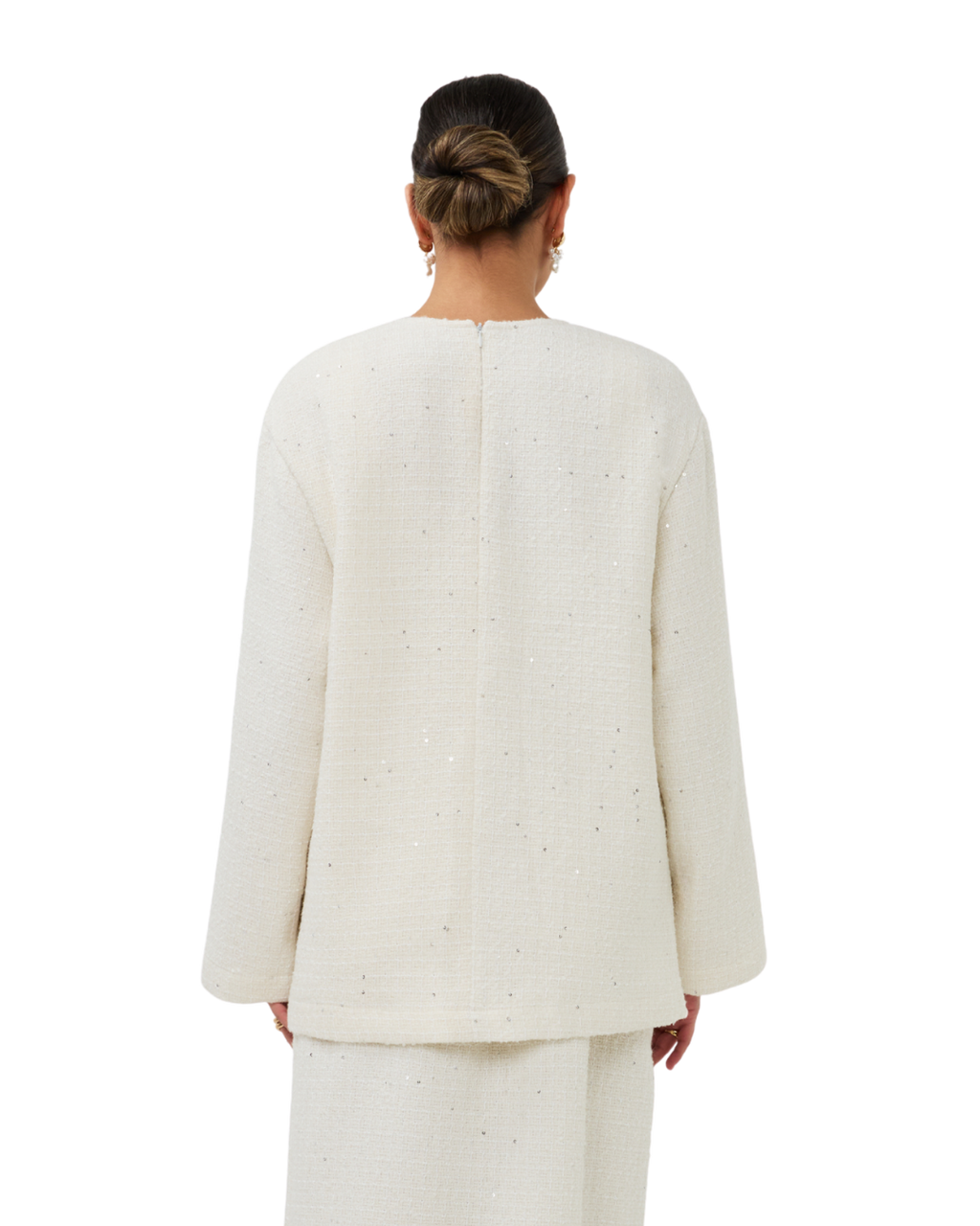 Signature Tweed Blouse - Ivory