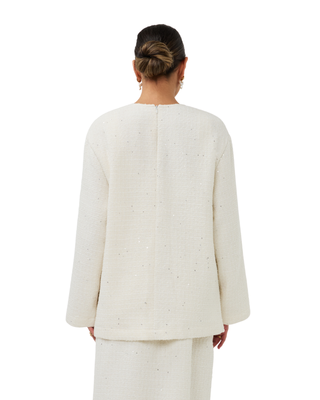 Signature Tweed Blouse - Ivory