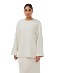 Signature Tweed Blouse - Ivory
