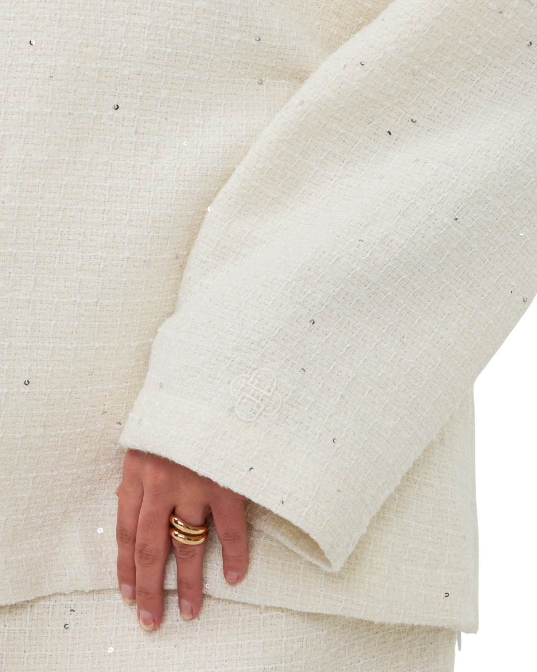 Signature Tweed Blouse - Ivory