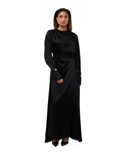 Signature Satin Dress - Noir