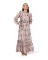 Seidenkleid mit Blumenmuster - Rose