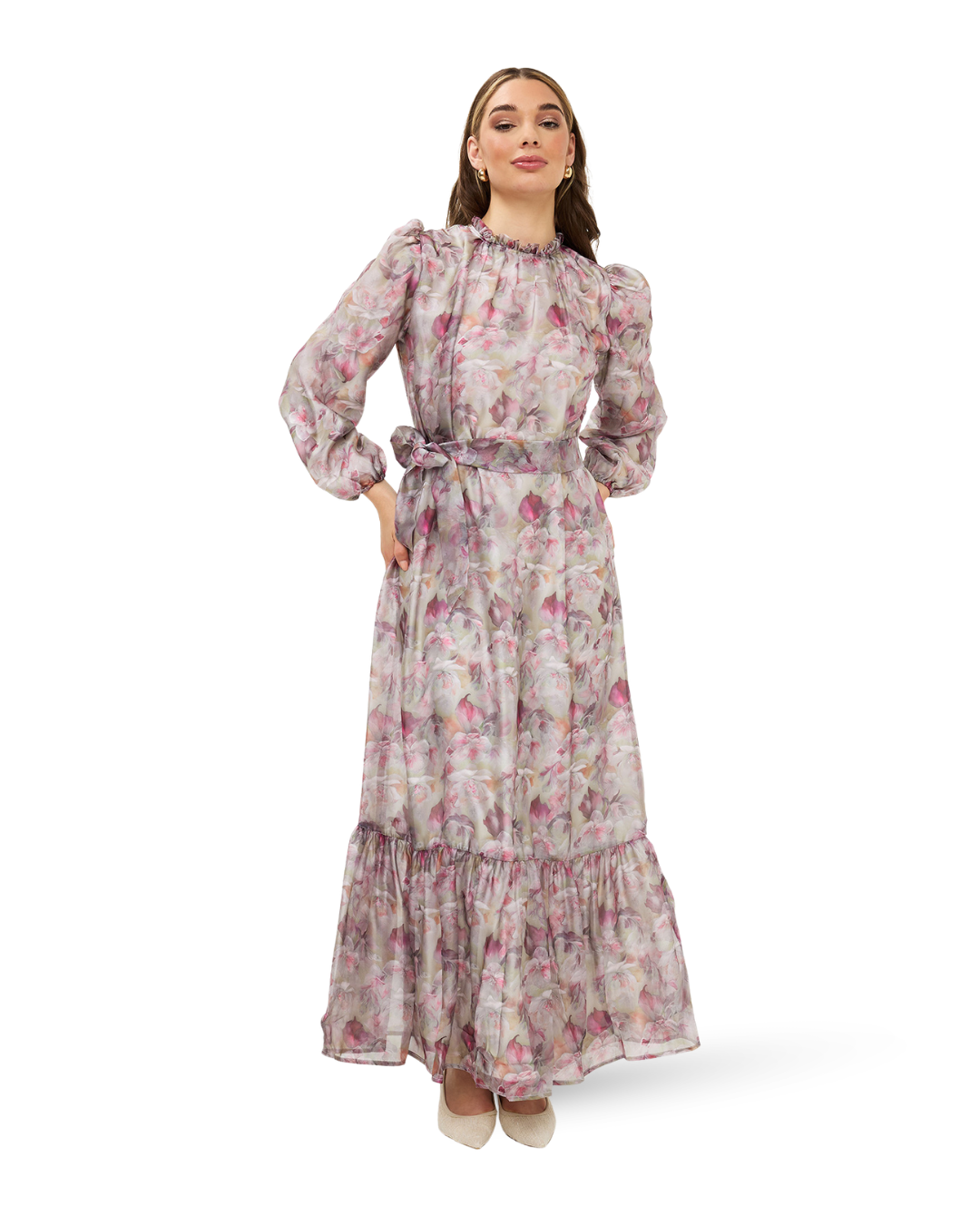 Silky Flower Dress - Rose