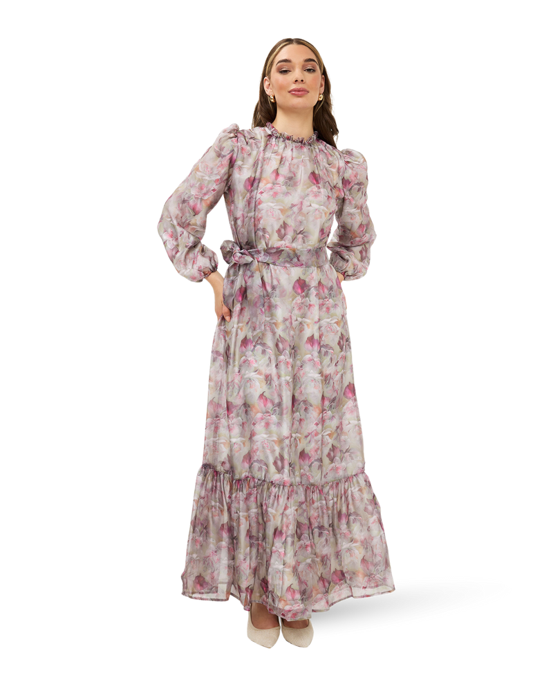 Silky Flower Dress - Rose