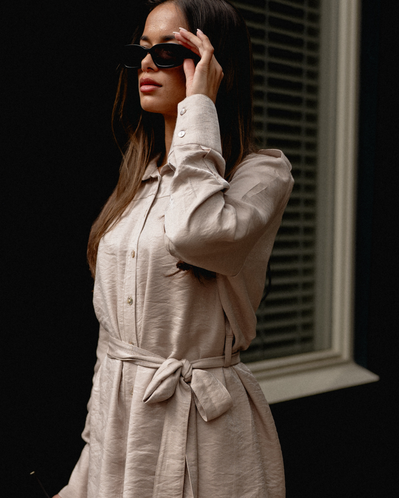 Soleya Button-Down Tunic - Blush Pearl