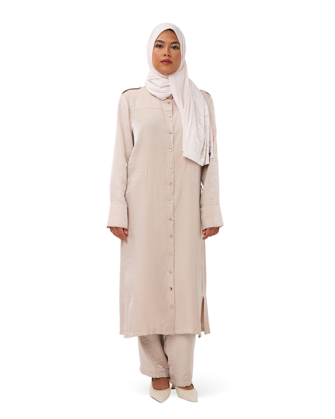 Soleya Straight-Cut Trousers - Blush Pearl