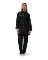 Tweed broek met rechte pijpen - Zwart