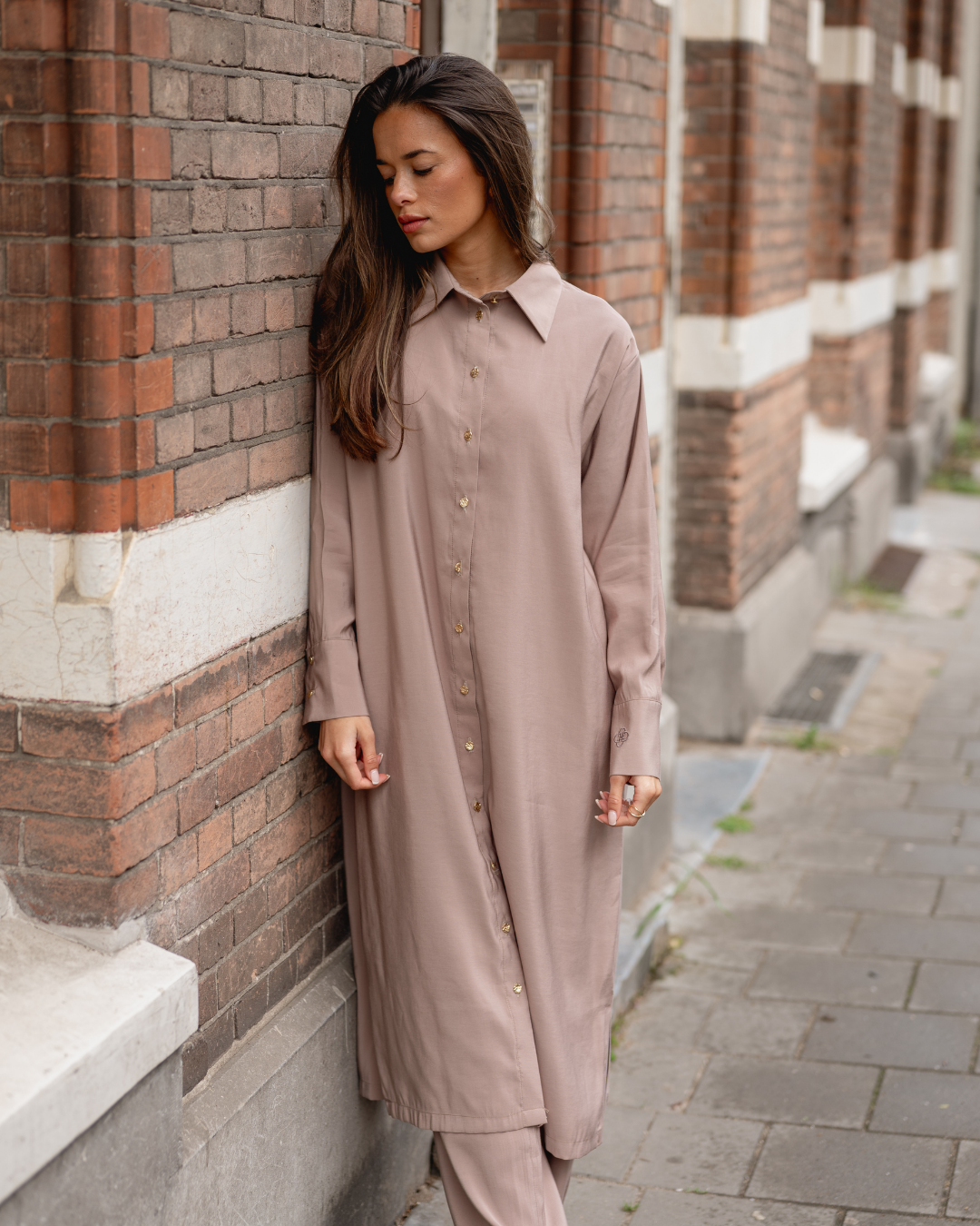 Velin Button-Down Tunic - Mauve