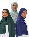 Cool-Toned Modal Diamond Long-Scarf Set