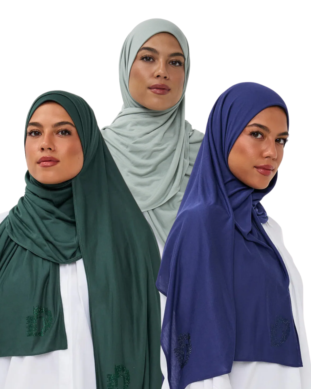 Cool-Toned Modal Diamond Long-Scarf Set