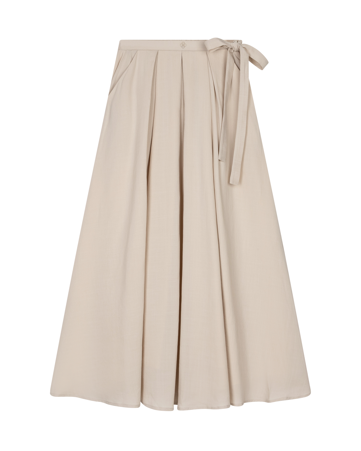 Pleated A-Line Skirt Bone