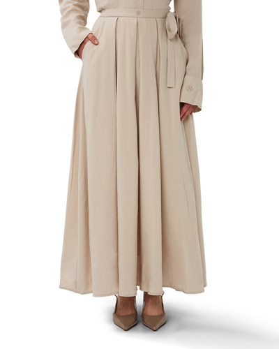 Pleated A-Line Skirt Bone