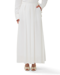 Pleated A-Line Skirt Chalk