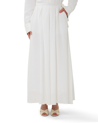 Pleated A-Line Skirt Chalk