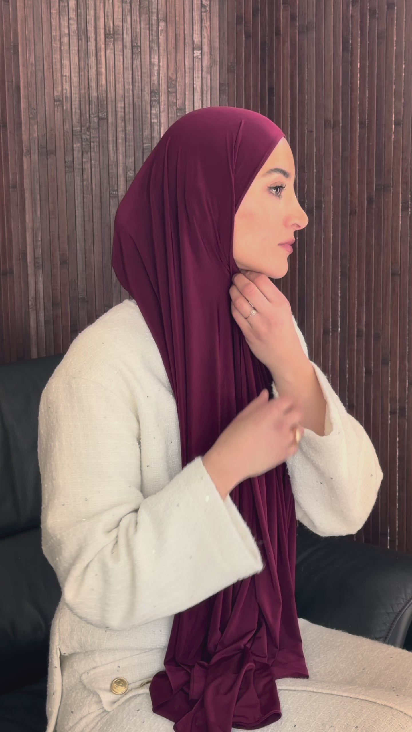 Premium Modal Long-Scarf - Deep Cherry