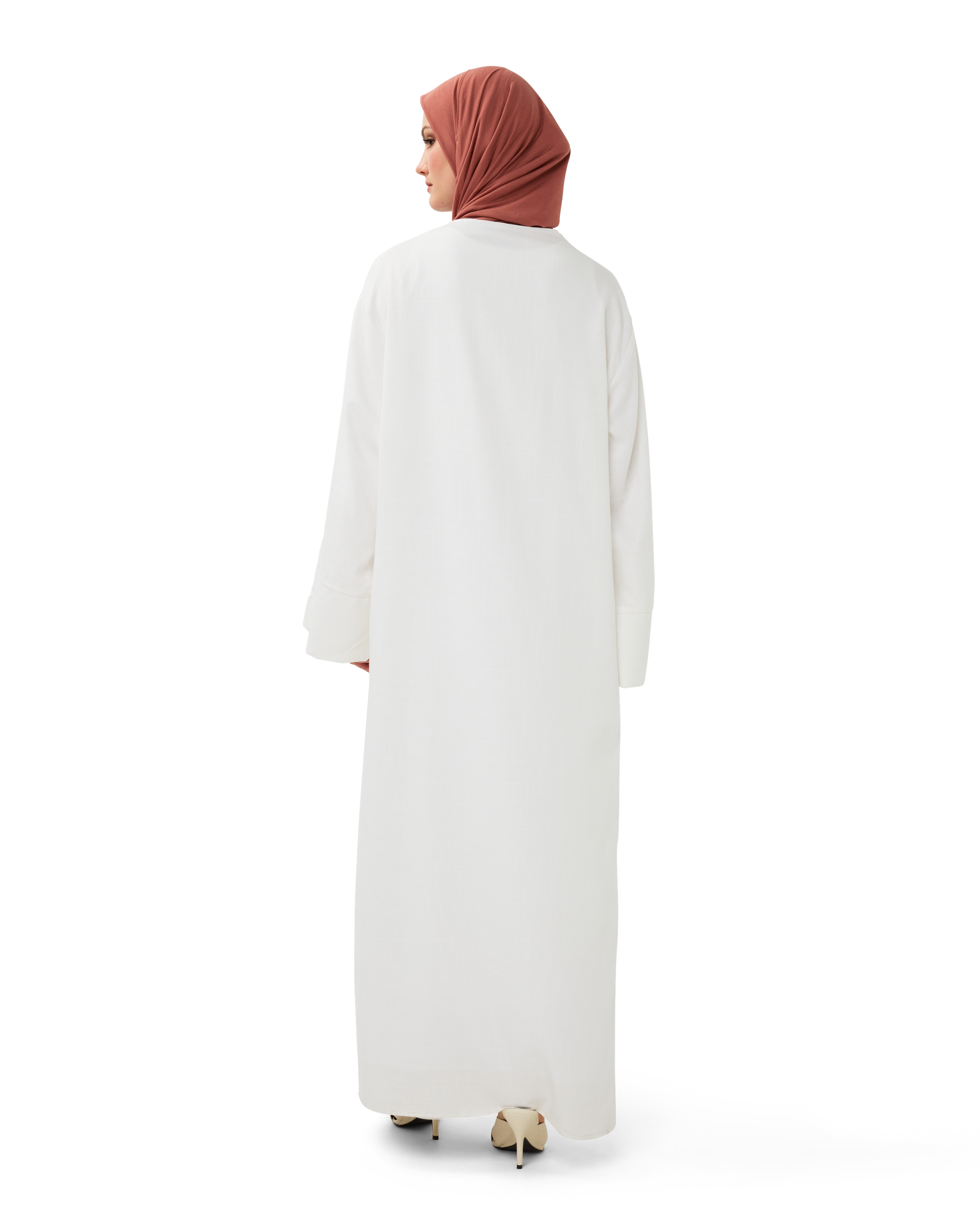 Sleeveless Dress With Kimono Set | Linen-Viscose Modest Set