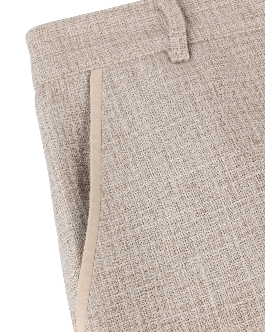 Tweed Straight-Cut Trousers - Pale Ecru