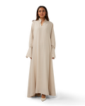 V-Neck Column Dress Bone