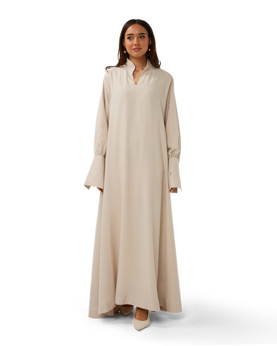 V-Neck Column Dress Bone