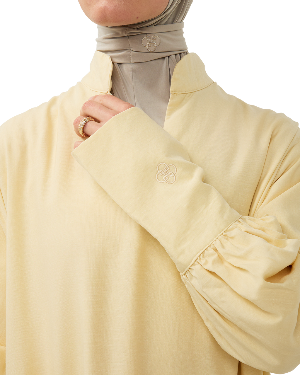 V-Neck Column Dress Butter Yellow
