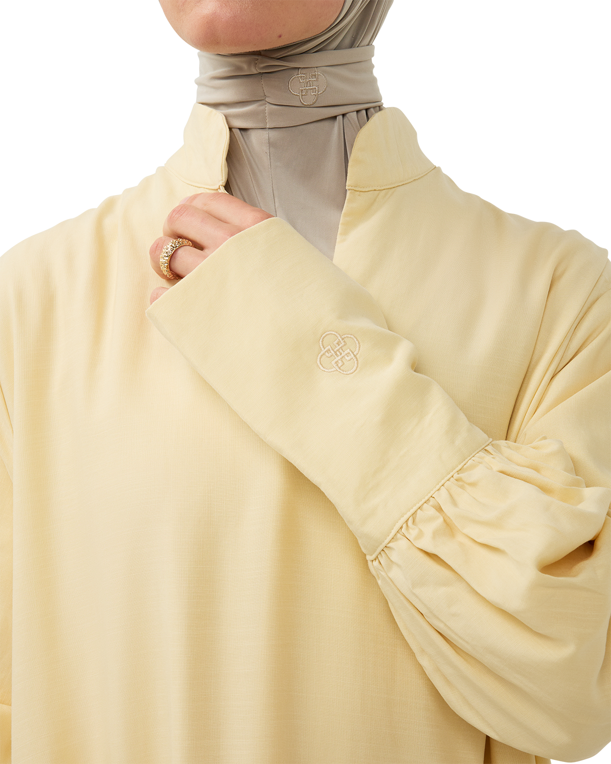 V-Neck Column Dress Butter Yellow