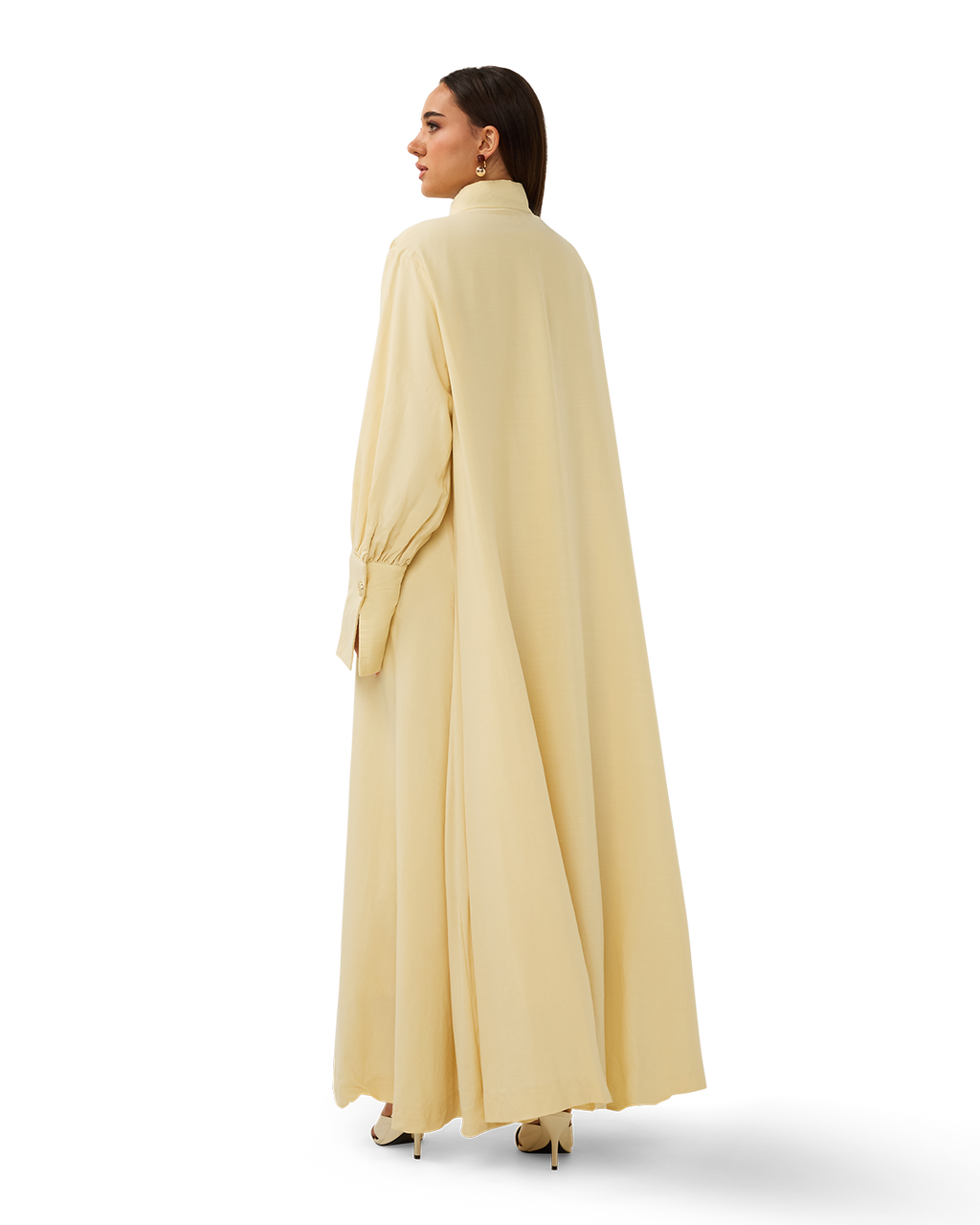 V-Neck Column Dress Butter Yellow