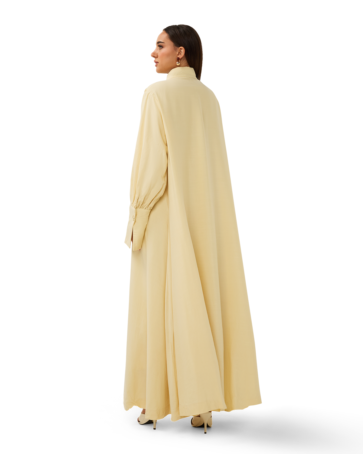 V-Neck Column Dress Butter Yellow
