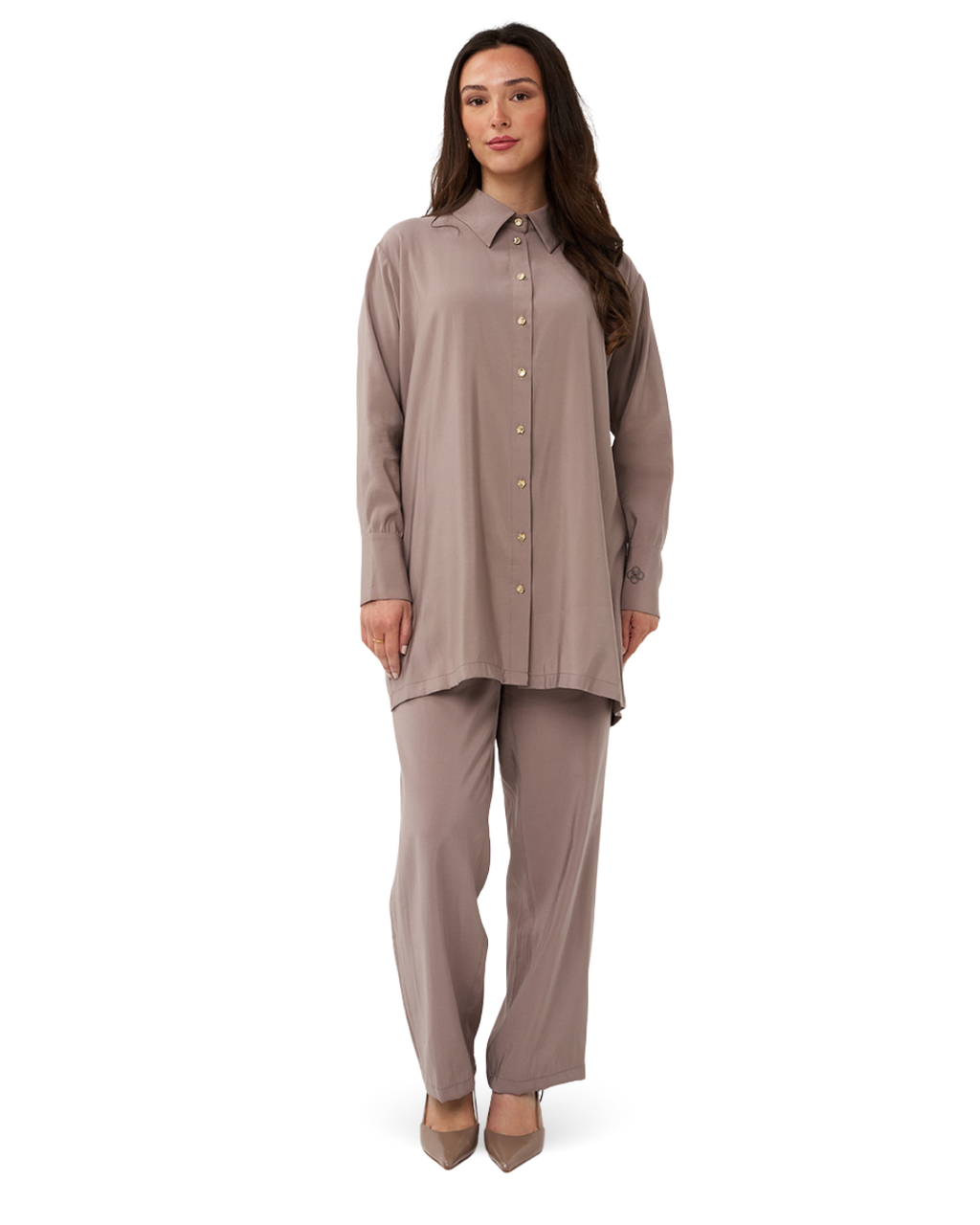 Velin Button-Down Blouse - Mauve